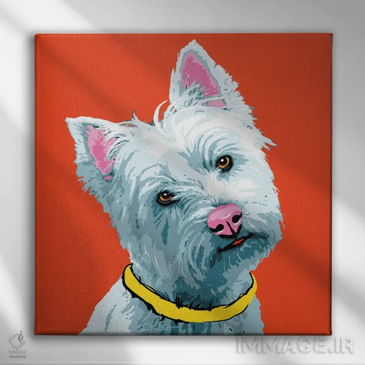 تابلو وِستی نارنجی ووفهول اثر گرچن کیش سرانو - نمای روبهرو روی دیوار