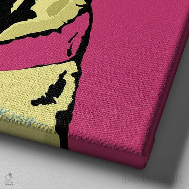 تابلو پاگ صورتی ووفهول اثر گرچن کیش سرانو - نمای نزدیک بافت بوم