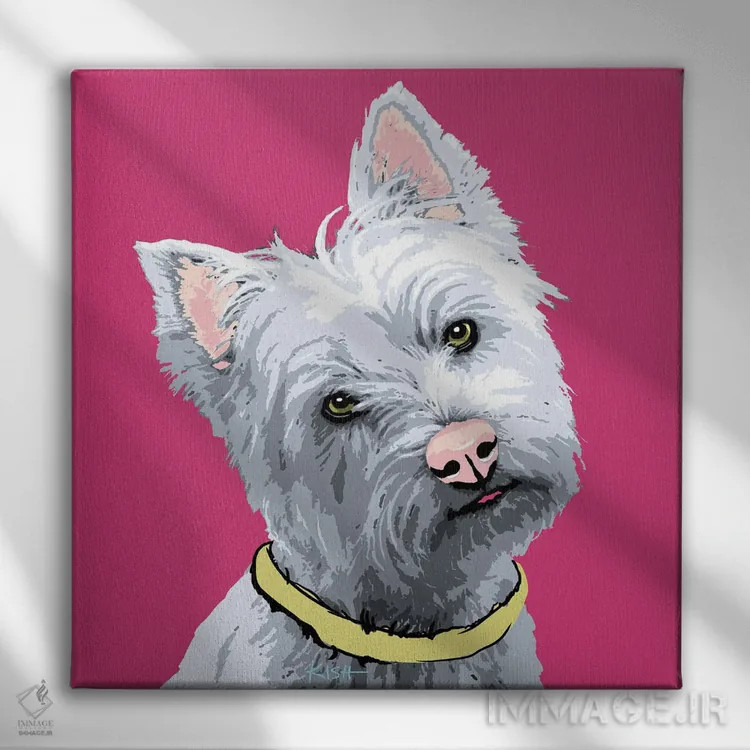 تابلو وِستی صورتی ووفهول اثر گرچن کیش سرانو - نمای روبهرو روی دیوار