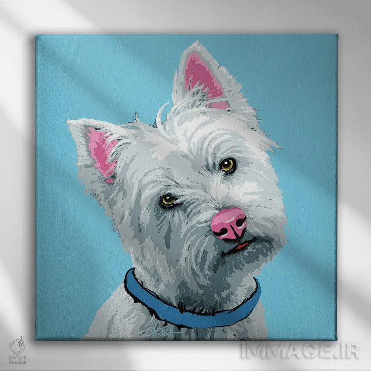 تابلو وِستی آبی ووفهول اثر گرچن کیش سرانو - نمای روبهرو روی دیوار