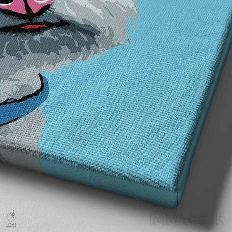 تابلو وِستی آبی ووفهول اثر گرچن کیش سرانو - نمای نزدیک بافت بوم