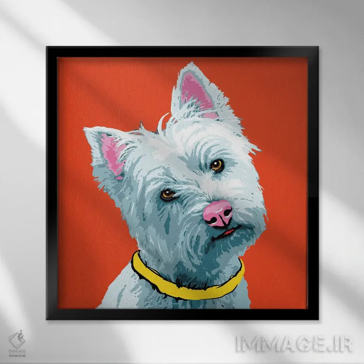 تابلو وِستی نارنجی ووفهول اثر گرچن کیش سرانو - نمای قابدار مشکی