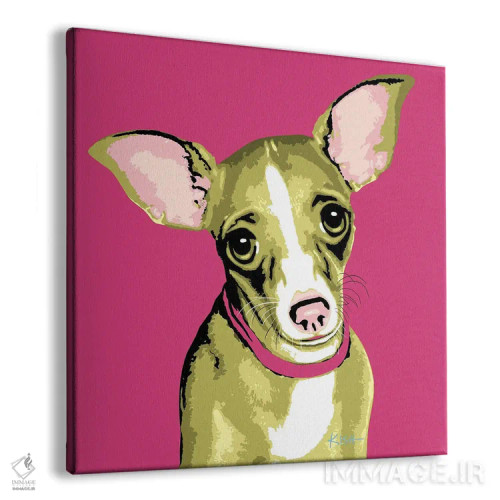 تابلو چیواوا صورتی ووفهول اثر گرچن کیش سرانو - نمای پرسپکتیو محصول