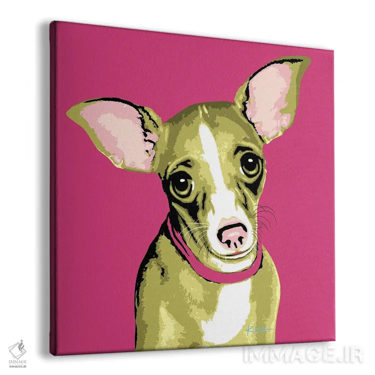 تابلو چیواوا صورتی ووفهول اثر گرچن کیش سرانو - نمای پرسپکتیو محصول