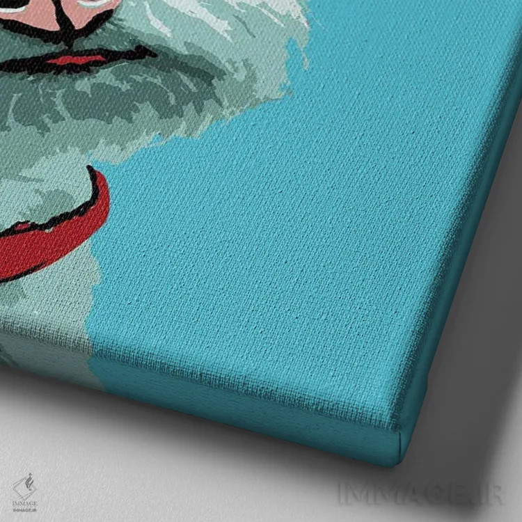 تابلو وِستی آبی مایل به سبز ووفهول اثر گرچن کیش سرانو - نمای نزدیک بافت بوم