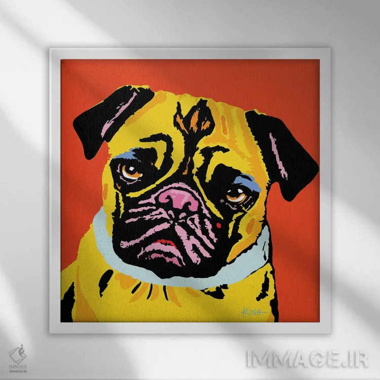 تابلو پاگ نارنجی ووفهول اثر گرچن کیش سرانو - نمای قابدار سفید