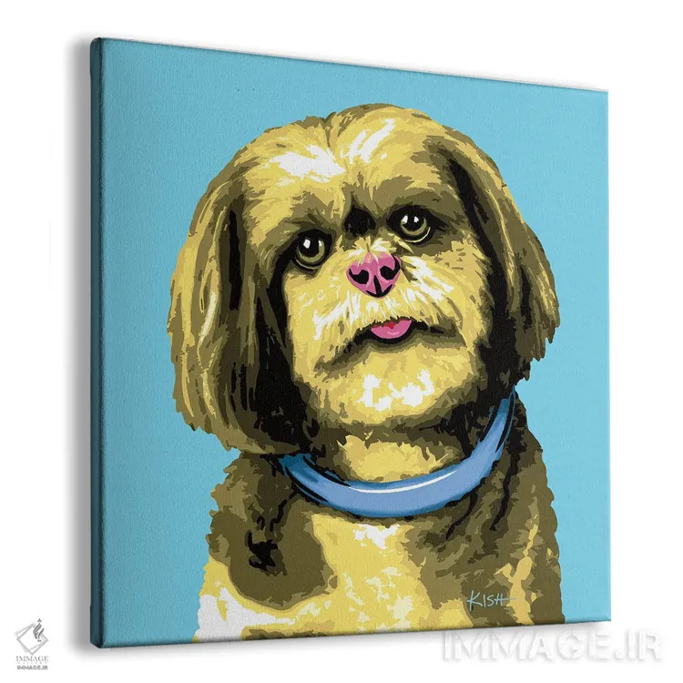 تابلو شیهتزو آبی ووفهول اثر گرچن کیش سرانو - نمای پرسپکتیو محصول