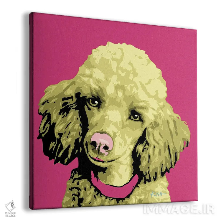 تابلو پودل صورتی ووفهول اثر گرچن کیش سرانو - نمای پرسپکتیو محصول