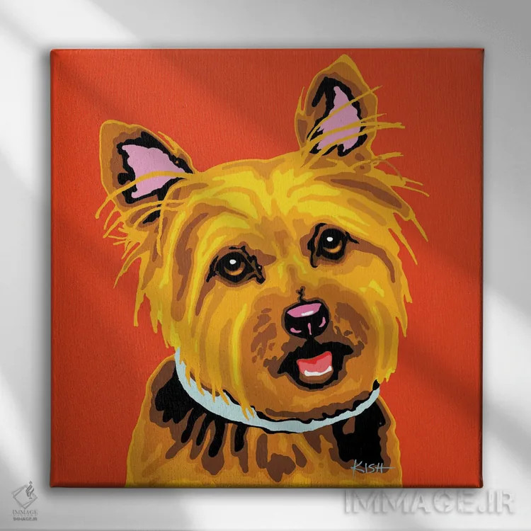 تابلو یورکی نارنجی ووفهول اثر گرچن کیش سرانو - نمای روبهرو روی دیوار