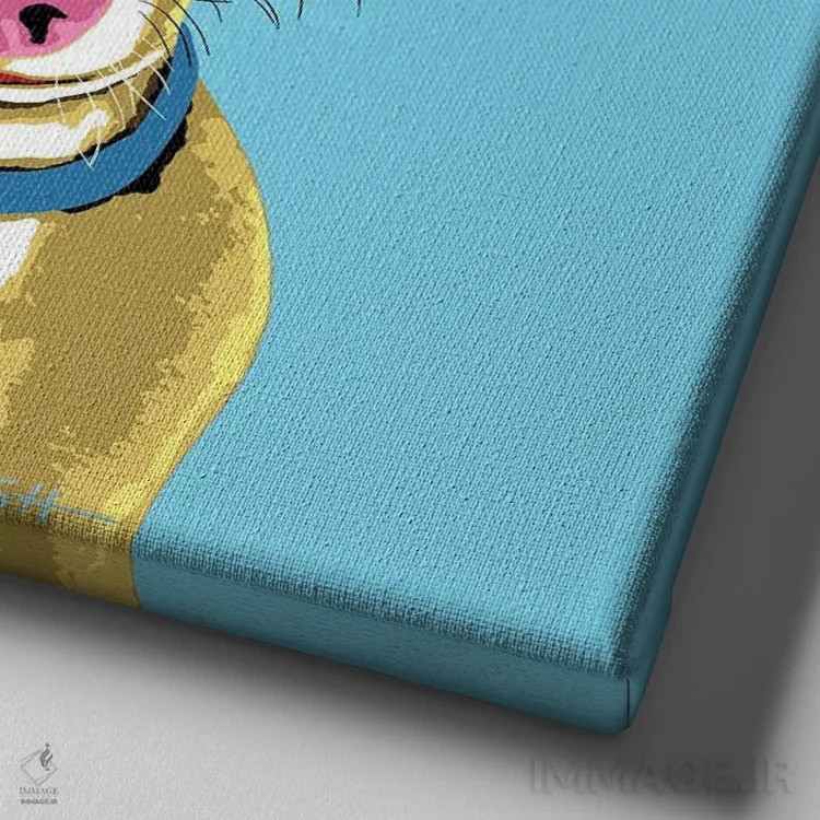 تابلو چیواوا آبی ووفهول اثر گرچن کیش سرانو - نمای نزدیک بافت بوم