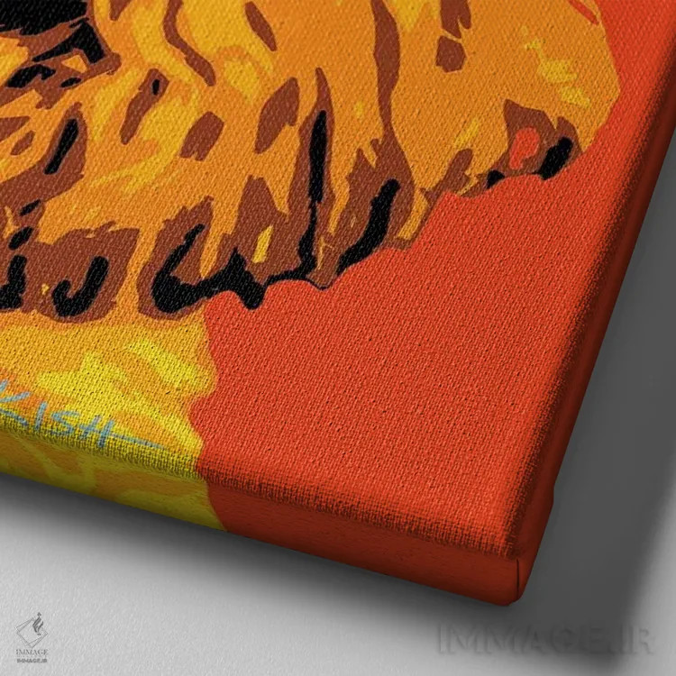 تابلو پودل نارنجی ووفهول اثر گرچن کیش سرانو - نمای نزدیک بافت بوم