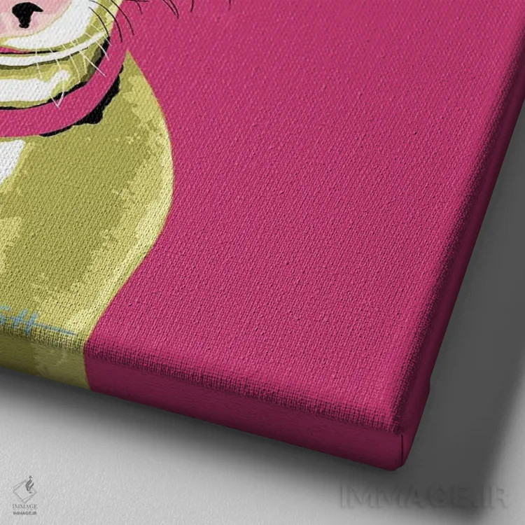 تابلو چیواوا صورتی ووفهول اثر گرچن کیش سرانو - نمای نزدیک بافت بوم