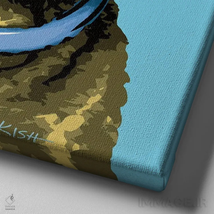 تابلو شیهتزو آبی ووفهول اثر گرچن کیش سرانو - نمای نزدیک بافت بوم