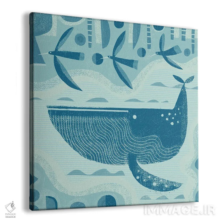 تابلو نهنگ و پرندگان اثر گارث لوکاس - نمای پرسپکتیو محصول