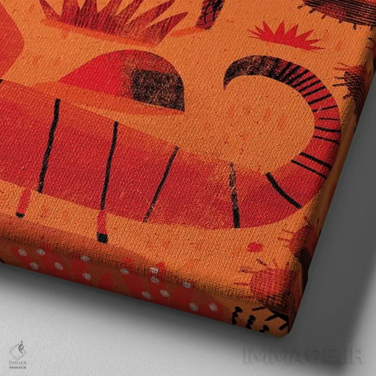 تابلو جغد بیابانی و عقرب اثر گارث لوکاس - نمای نزدیک بافت بوم