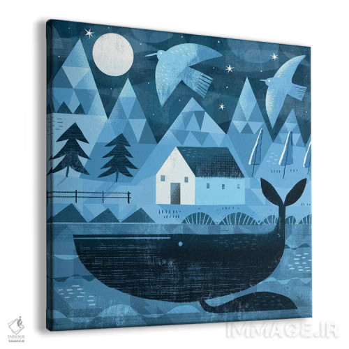 تابلو نهنگ مهتابی اثر گارث لوکاس - نمای پرسپکتیو محصول