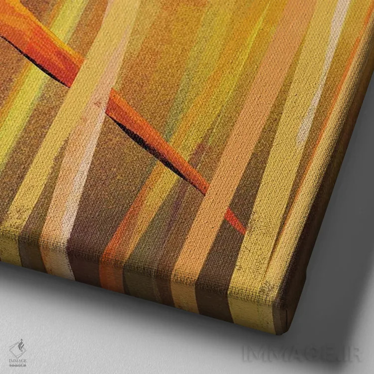 تابلو دمدراز ریشو (نوعی پرنده) اثر گارث لوکاس - نمای نزدیک بافت بوم