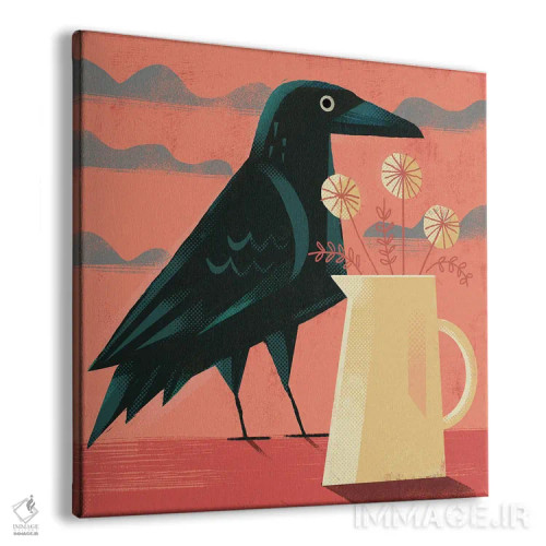 تابلو کلاغ با کوزه اثر گارث لوکاس - نمای پرسپکتیو محصول