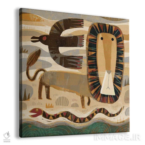 تابلو کلاغ شیر و مار اثر گارث لوکاس - نمای پرسپکتیو محصول