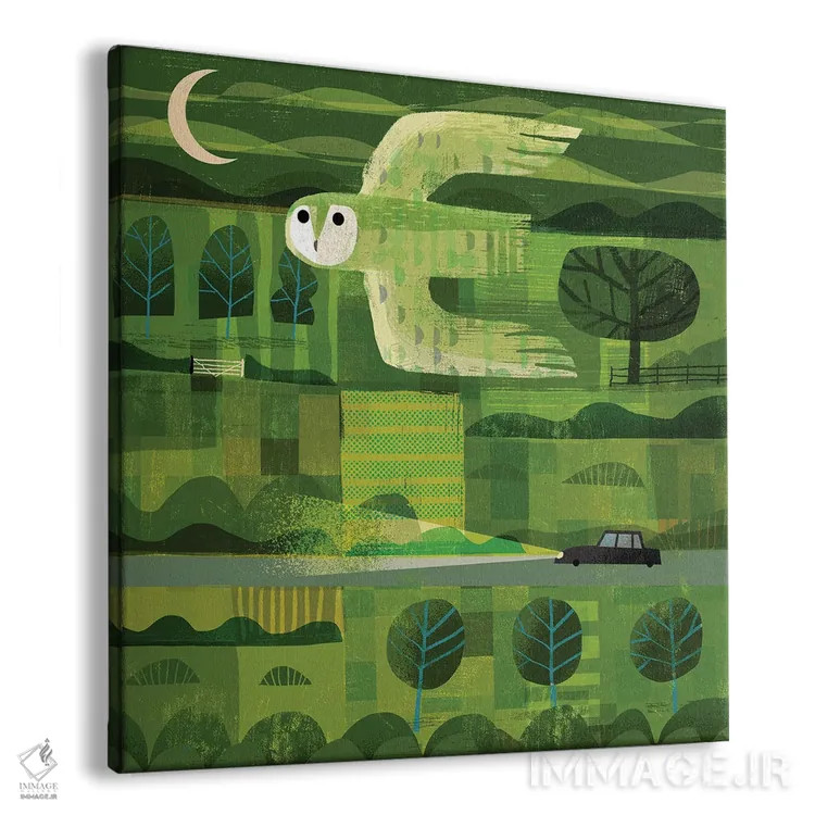 تابلو جغد غروب اثر گارث لوکاس - نمای پرسپکتیو محصول