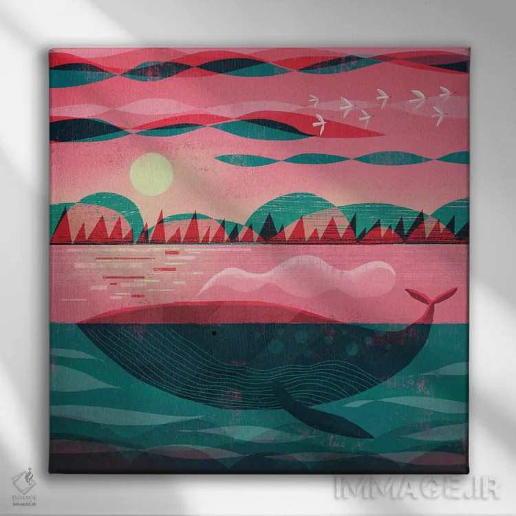 تابلو نهنگ صبح زود اثر گارث لوکاس - نمای روبهرو روی دیوار