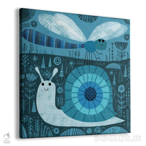 تابلو حلزون و سنجاقک اثر گارث لوکاس - نمای پرسپکتیو محصول