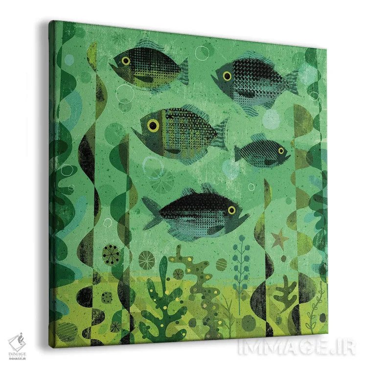 تابلو سبزیجات ماهیوار (ابهام زدایی: نقاشی انتزاعی گیاهی) اثر گارث لوکاس - نمای پرسپکتیو محصول