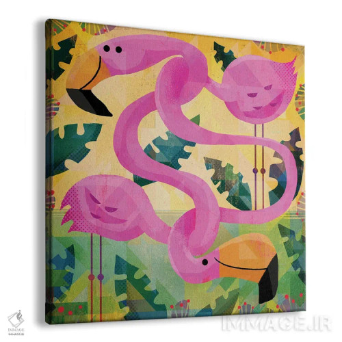 تابلو فلامینگوها اثر گارث لوکاس - نمای پرسپکتیو محصول