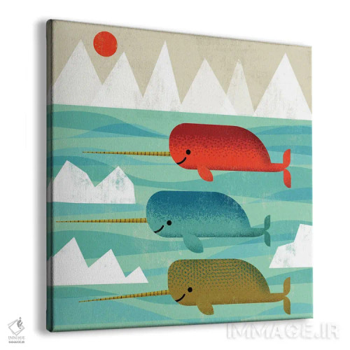 تابلو ناروالهای خوشحال اثر گارث لوکاس - نمای پرسپکتیو محصول