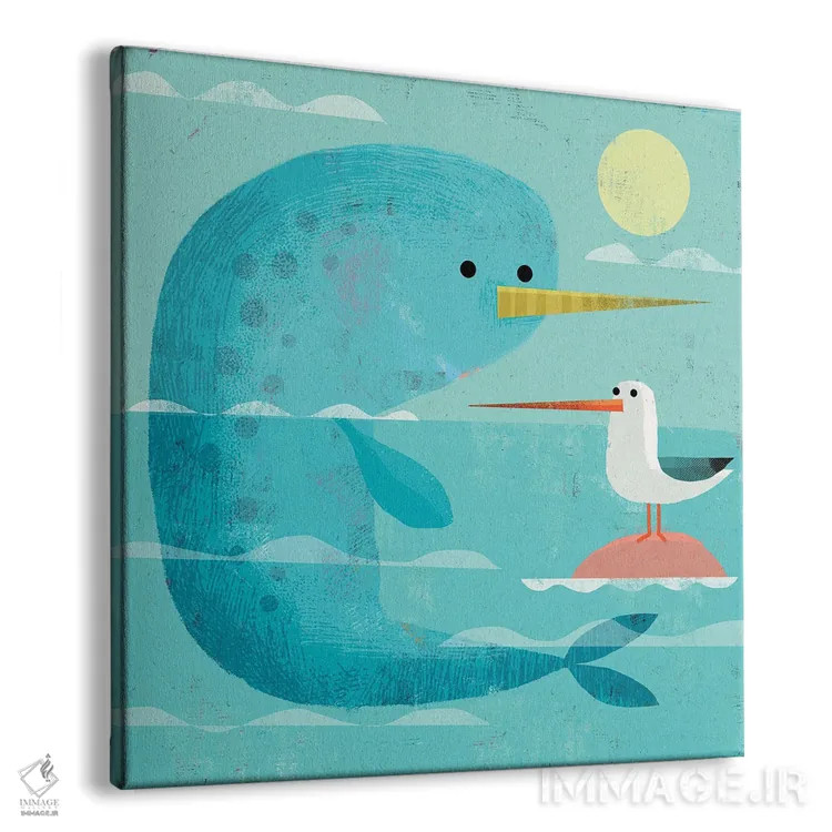 تابلو ناروال و ناربرد (ابهام زدایی: Narbird نام ساختگی) اثر گارث لوکاس - نمای پرسپکتیو محصول