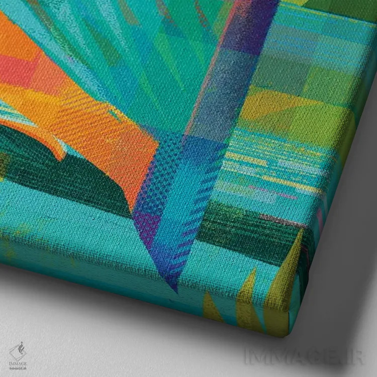 تابلو شاهماهیخور (پرنده) اثر گارث لوکاس - نمای نزدیک بافت بوم