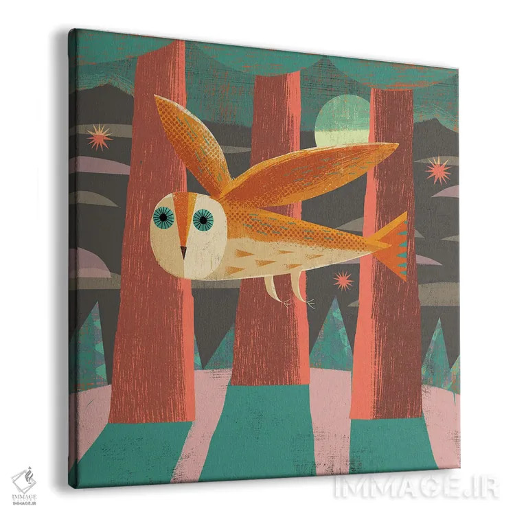 تابلو جغد در حال پرواز اثر گارث لوکاس - نمای پرسپکتیو محصول