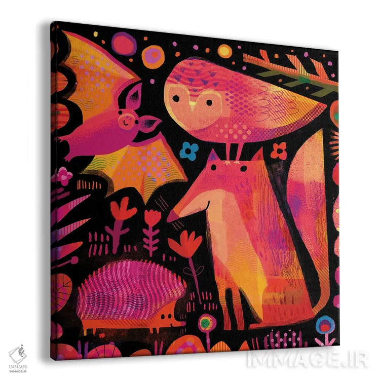 تابلو جانوران شبزی اثر گارث لوکاس - نمای پرسپکتیو محصول