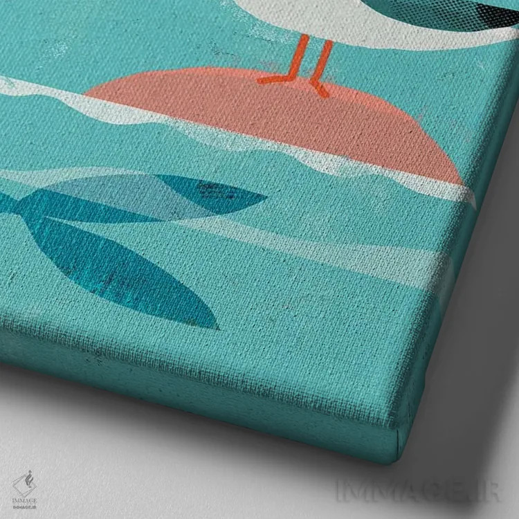 تابلو ناروال و ناربرد (ابهام زدایی: Narbird نام ساختگی) اثر گارث لوکاس - نمای نزدیک بافت بوم