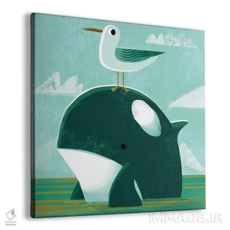 تابلو اورکا با مرغ دریایی مزاحم اثر گارث لوکاس - نمای پرسپکتیو محصول