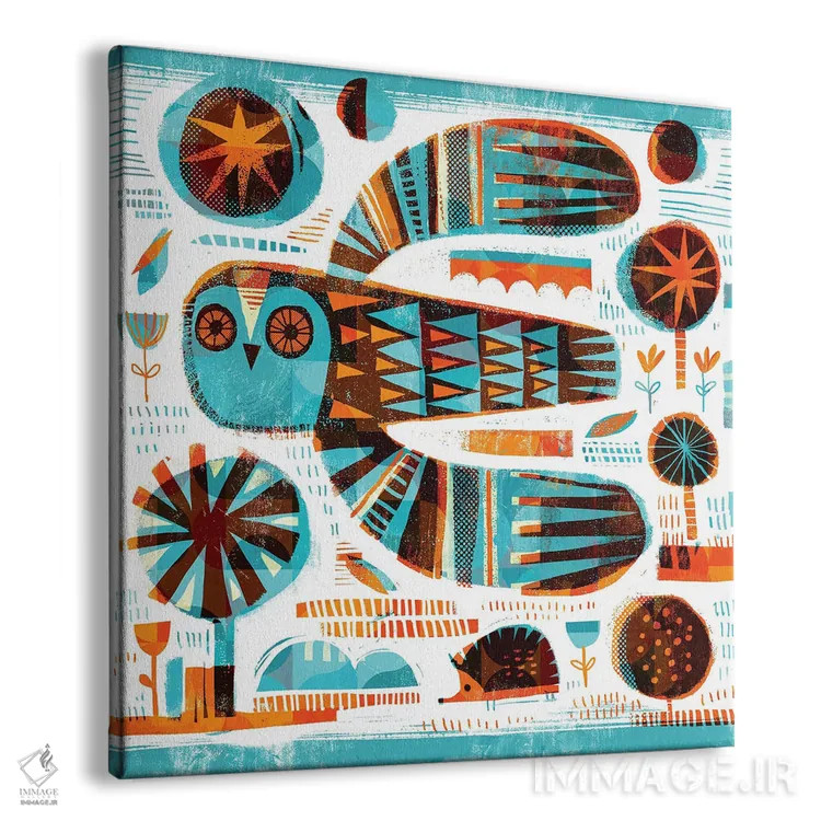 تابلو جغد و خارپشت اثر گارث لوکاس - نمای پرسپکتیو محصول