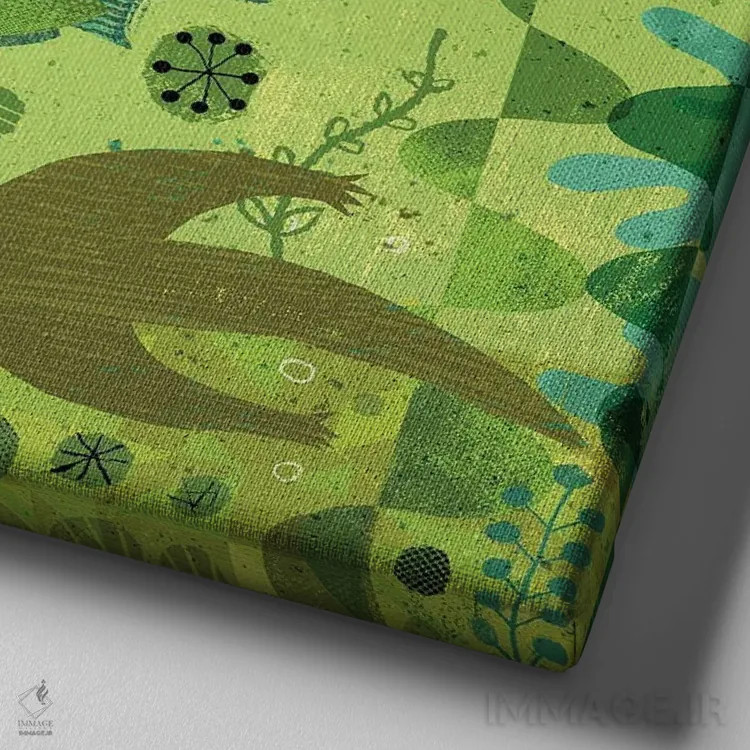 تابلو سمورهای آبی اثر گارث لوکاس - نمای نزدیک بافت بوم