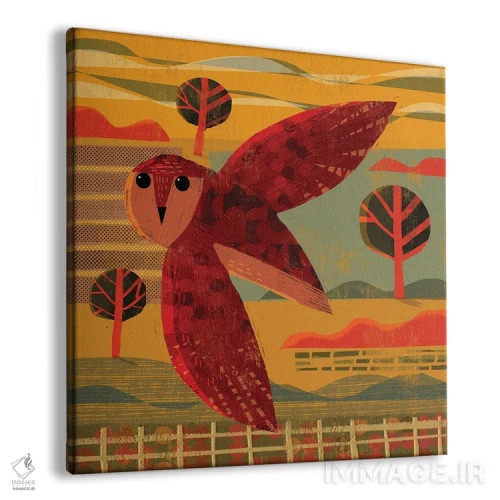 تابلو جغد در غروب آفتاب اثر گارث لوکاس - نمای پرسپکتیو محصول