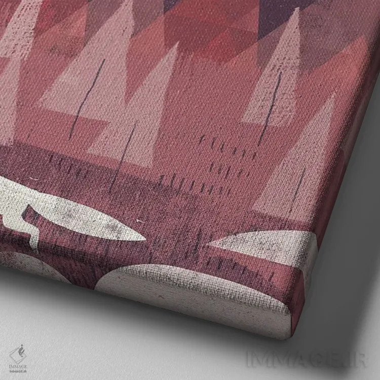 تابلو جغد برفی و روباه قطبی اثر گارث لوکاس - نمای نزدیک بافت بوم