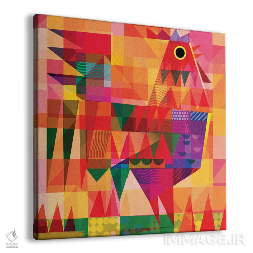 تابلو خروس وصلهدار ۴ اثر گارث لوکاس - نمای پرسپکتیو محصول