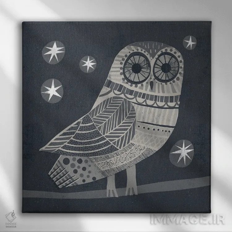 تابلو جغد اثر گارث لوکاس - نمای روبهرو روی دیوار