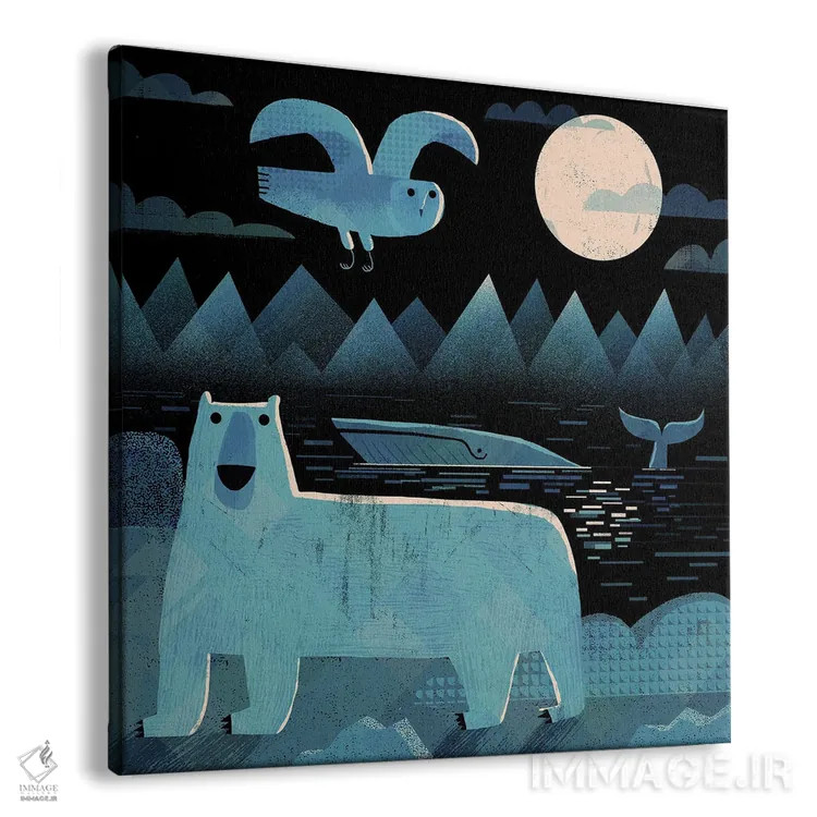تابلو خرس، نهنگ و جغد اثر گارث لوکاس - نمای پرسپکتیو محصول