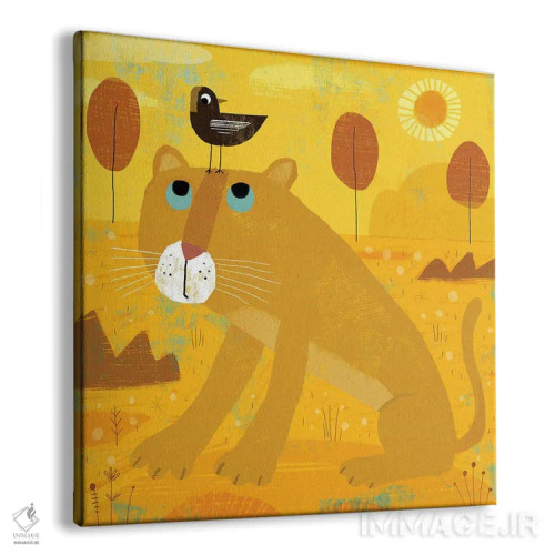 تابلو پلنگ با بابولینک مزاحم اثر گارث لوکاس - نمای پرسپکتیو محصول