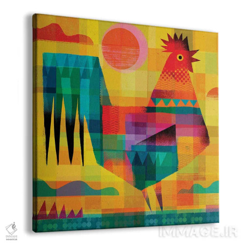 تابلو خروس وصلهدار ۳ اثر گارث لوکاس - نمای پرسپکتیو محصول