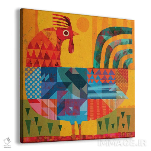 تابلو خروس وصلهدار (ابرنگی) اثر گارث لوکاس - نمای پرسپکتیو محصول