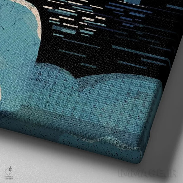 تابلو خرس، نهنگ و جغد اثر گارث لوکاس - نمای نزدیک بافت بوم