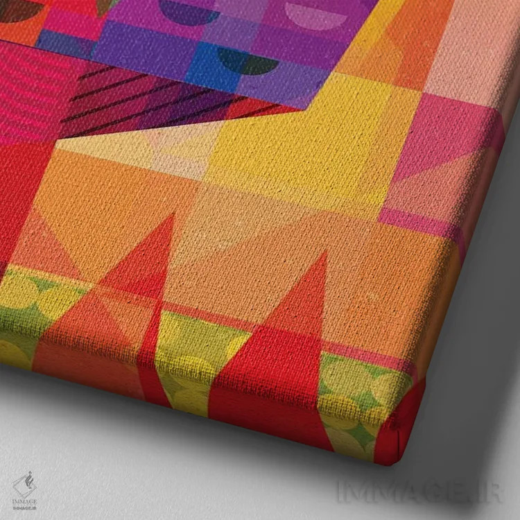 تابلو خروس وصلهدار ۴ اثر گارث لوکاس - نمای نزدیک بافت بوم