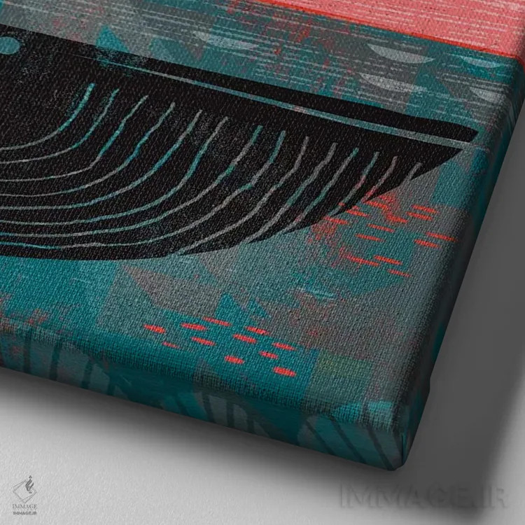 تابلو نهنگ با آسمان صورتی اثر گارث لوکاس - نمای نزدیک بافت بوم