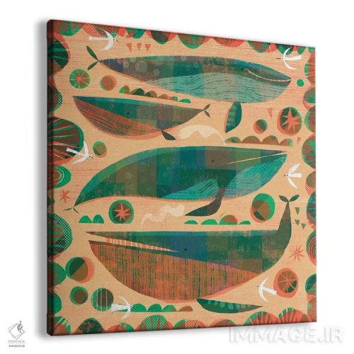 تابلو نهنگهای سبز اثر گارث لوکاس - نمای پرسپکتیو محصول