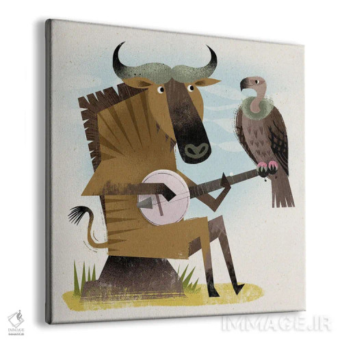 تابلو نو با بانجو و کرکس اثر گارث لوکاس - نمای پرسپکتیو محصول